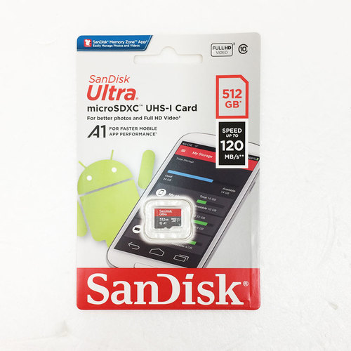 כרטיס זיכרון SANDISK MICRO SD SDSQUA4-512G-GN6MN 120MB/s