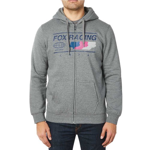 פליז עם רוכסן אפור - GLOBAL ZIP FLEECE