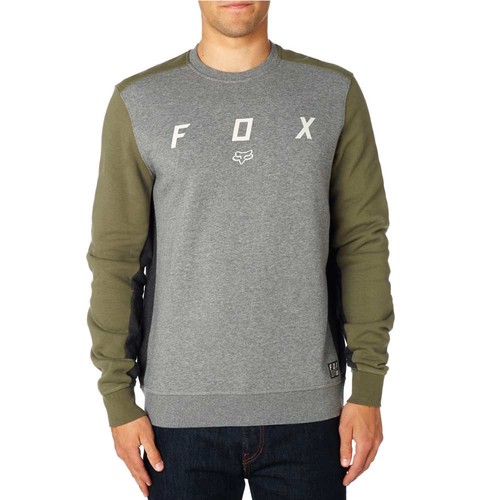 פליז אפור / ירוק - HARKEN CREW FLEECE 