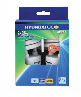 זוג נורות ECO EL 26W אור חם חברת Hyundai