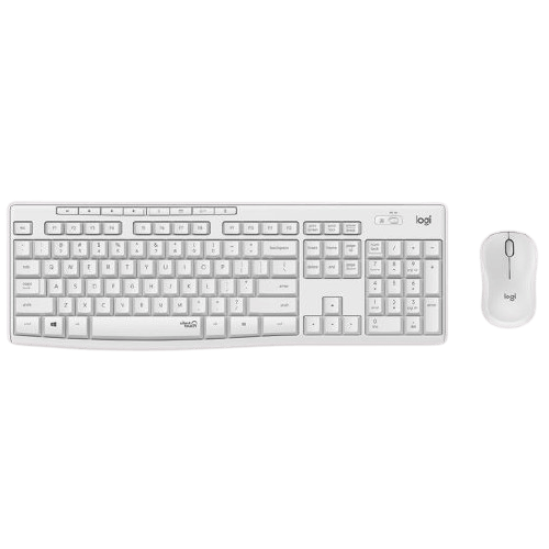 סט מקלדת ועכבר אלחוטי שקט LOGITECH MK295 Silent לבן
