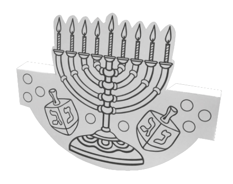 ערכת יצירה - נדנדת חנוכייה עם דבקיות זוהרות - 36 יח'