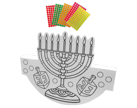 ערכת יצירה - נדנדת חנוכייה עם דבקיות זוהרות - 36 יח'
