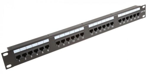 פאץ' פאנל 24 פורטים,Cat7,Cat6,Cat5 מותאם לקיסטון 19