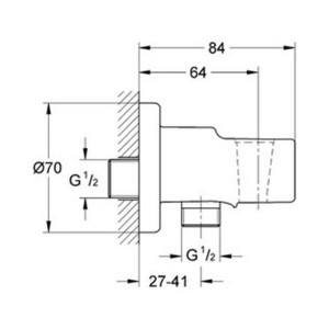 נקודת מים + מאחז כרום GROHE - גרואה 28628000 GROHE גרואה