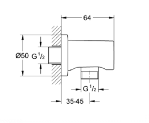 נקודת מים כרום GROHE - גרואה 27057000 GROHE גרואה