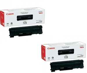 זוג טונרים שחורים מקוריים Canon CRG-725 קנון (3,200 דף) - המחיר הזול בישראל!