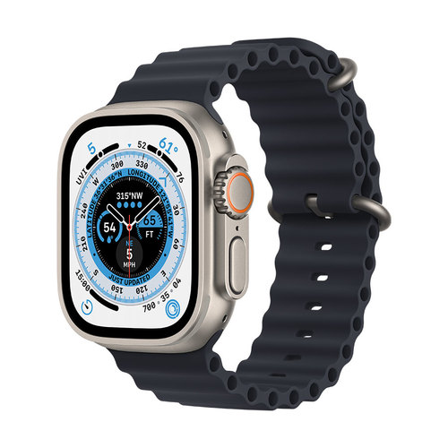 שעון Apple Watch Ultra GPS + Cellular, 49mm Titanium Case with Ocean Band שחור