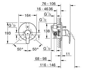 אינטרפוץ 4 דרך קומפלט יורוסמארט EUROSMART כרום GROHE - גרואה 33305002 GROHE גרואה