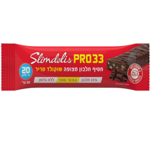 חטיף חלבון מצופה שוקולד מריר ללא גלוטן