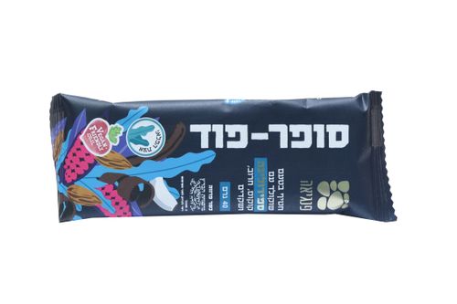חטיף בטעם שוקולד עם ספירולינה קוקוס, חרוב ושקדים פנגיאה
