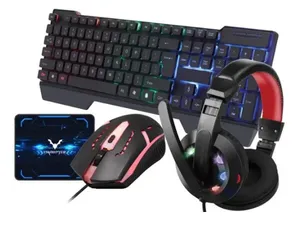 סט גיימינג: מקלדת + עכבר + אוזניות + משטח עכבר Razink R-060