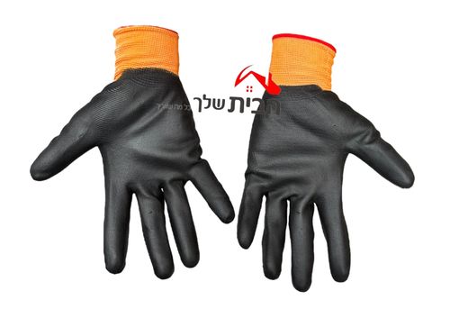 זוג כפפות עבודה גומי מידה 10 צבע כתום HUNTER 