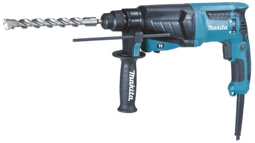 פטישון Makita HR2630X1 - פטישון SDS Plus מקצועי 800 וואט עם מזוודת אביזרים עשירה, מתאים לקידוח בבטון מתכת ועץ ועבודות ביטול