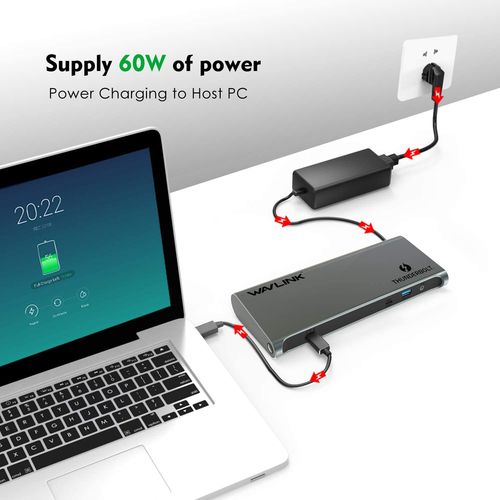 תחנת עגינה אוניברסלית למחשב נייד Wavlink Thunderbolt WL-UTD03 4K