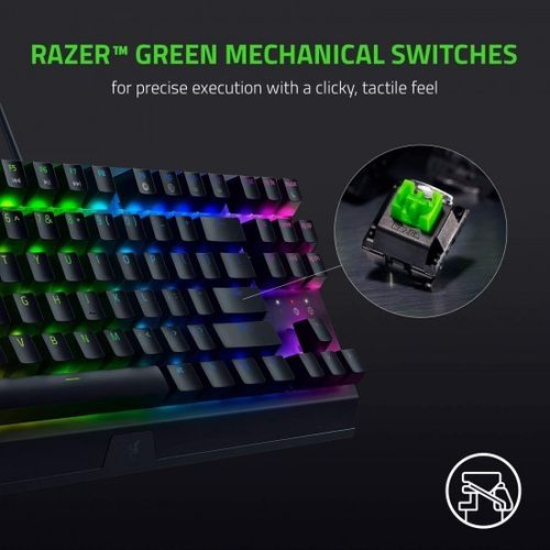 מקלדת מכנית Razer BlackWidow V3 Tenkeyless Green Switch 