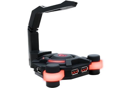 מפצל USB עם מנהל כבל לעכבר צבע אדום דגם GPDRA-USS-R