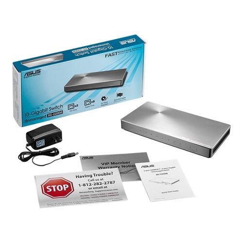 מתג לא מנוהל Asus 8-Port RJ45 Gigabit + 2-Port RJ45 10GbE XG-U2008
