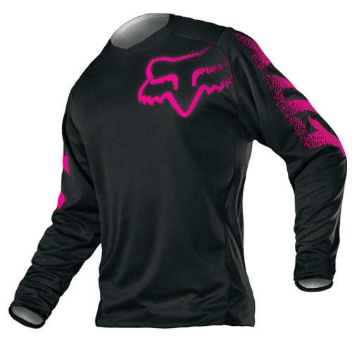 חולצת רכיבה אופנוע נשים שחור / ורוד - WMN BLACKOUT JERSEY