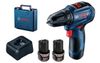 מברגה/מקדחה נטענת בראשלס + 2 סוללות 2 אמפר BOSCH GSR 12V-30 EC