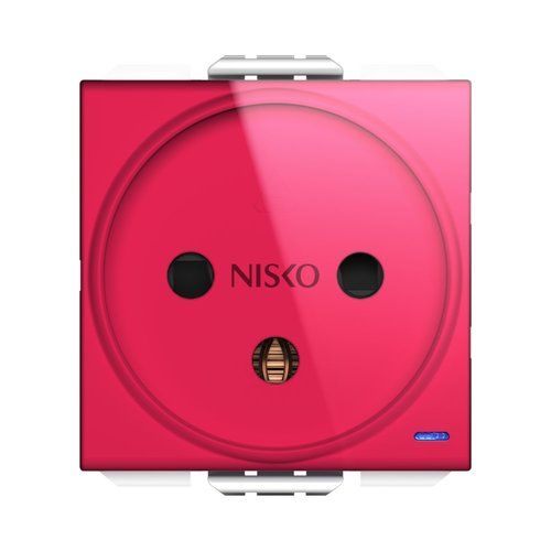 שקע כח כולל לד כחול 2 מודול אדום ניסקו סוויץ' Nisko 
