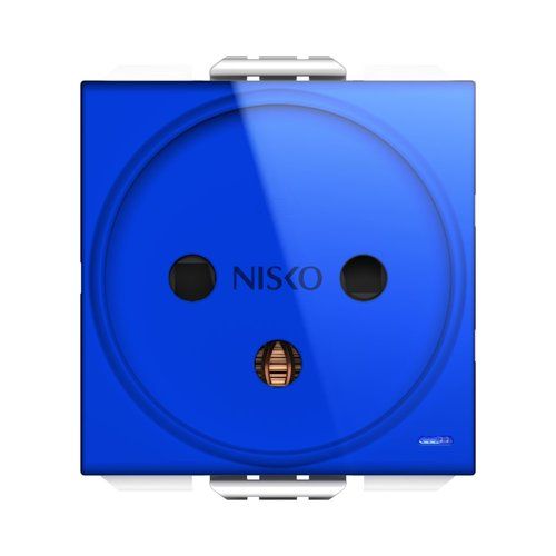 שקע כח כולל לד כחול 2 מודול כחול ניסקו סוויץ' Nisko 
