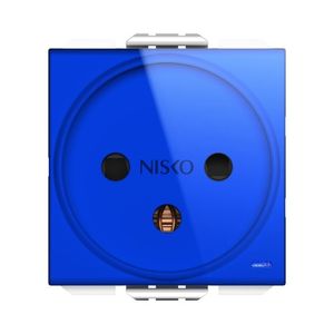 שקע כח כולל לד כחול 2 מודול כחול ניסקו סוויץ' Nisko
