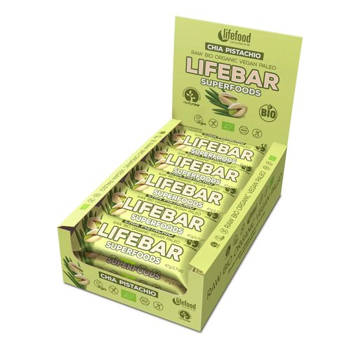 חטיף סופרפוד צ׳יה ופיסטוק (47 גרם) - lifefood
