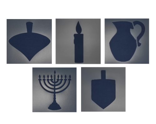סט 5 שבלונות לחנוכה