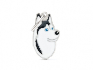 תג שם לכלב האסקי סיברי שחור BLACK SIBERIAN HUSKY