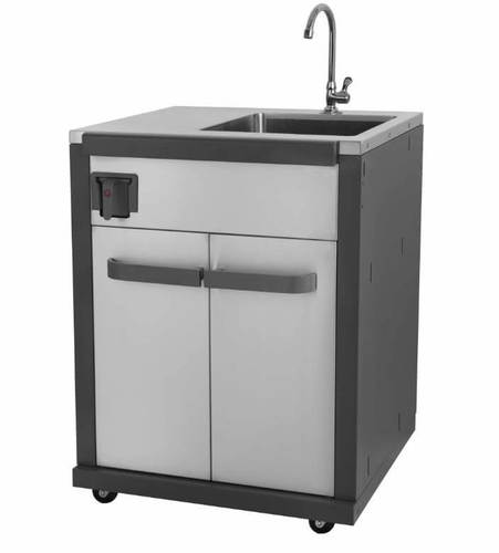 מטבח חוץ גריל גז קולמן רבולושן 4 – 4 Coleman Revolution + כיור + מקרר – נירוסטה