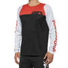 חולצת רכיבה שרוול ארוך 100% שחור / אדום / לבן -  100% R-CORE JERSEY  