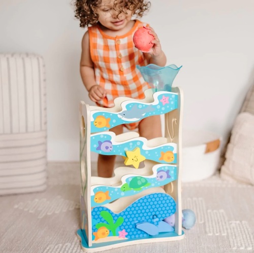 משחק עץ לגלישת כדורי דמויות בד - אוקיינוס