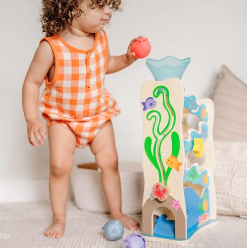 משחק עץ לגלישת כדורי דמויות בד - אוקיינוס