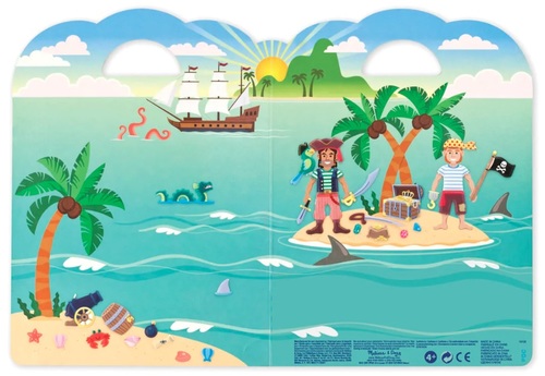 סט 51 מדבקות נפוחות רב פעמיות תלת מימדיות - פיראטים