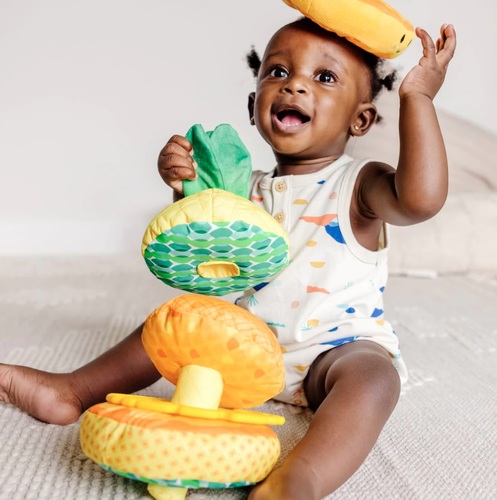 משחק מערום צורות רכות מבד 5 חלקים - אננס