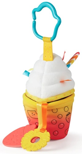 משחק פעילות נתלה דו-צדדי עם 2 נשכנים ומראה - גביע גלידה