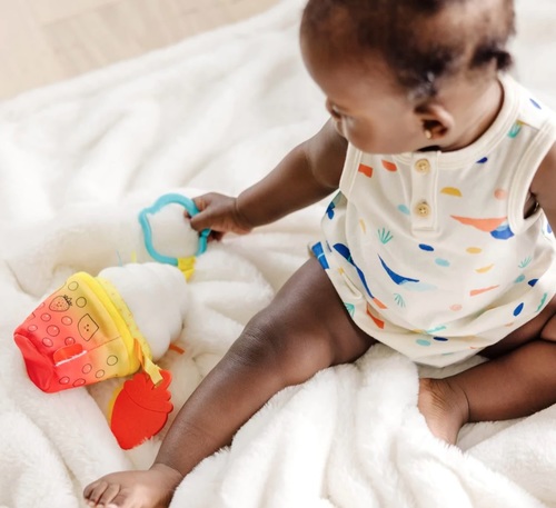 משחק פעילות נתלה דו-צדדי עם 2 נשכנים ומראה - גביע גלידה