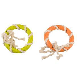 משחק טבעת גומי וחבל שזור לכלבים