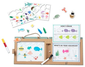 ערכת יצירה מגנטית רב פעמית, 13 עמודי יצירה, 42 מגנטים - אוקיינוס