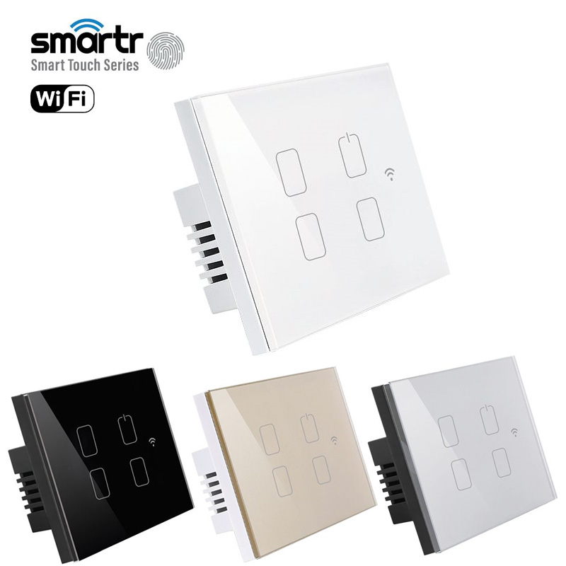 מפסק תאורה כסוף / זהב / שחור / לבן 3 מתגים + מאסטר TOUCH WIFI SMARTR