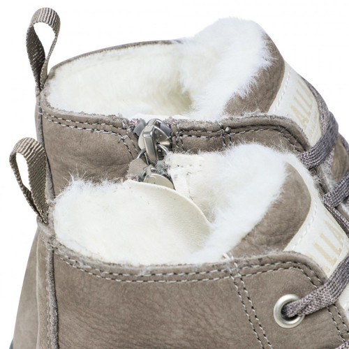 נעלי פלדיום מעור עם פרווה ורוכסן בצבע אפור | PAMPA HI ZIP WL Cloudburst/Charcoal Gray 95982-055 | 36-41