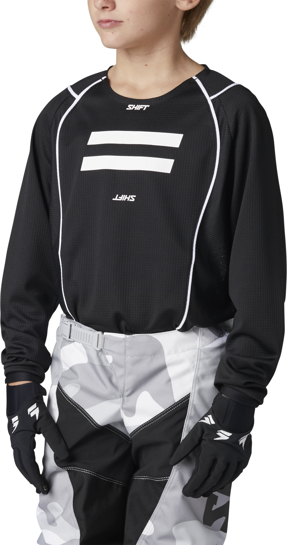 חולצת ילדים שחור/ לבן - YOUTH WHITE LABEL G.I. FRO JERSEY