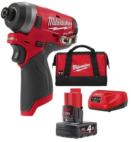 מברגת אימפקט FUEL M12 FID 12V סוללה 4.0AH מבית milwaukee