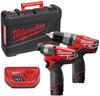 סט מברגות 12V + שתי סוללות 2AH דגם Milwaukee M12 FPP2A2