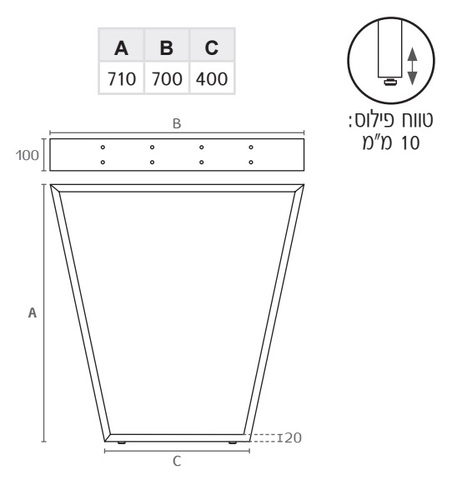 רגל לשולחן LG60B
