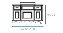 ארון אמבטיה עומד דגם אמפולי 120 ס״מ
