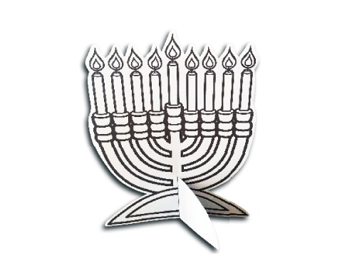 עבודת יצירה - חנוכייה תלת ממד עומדת - 36 יח'