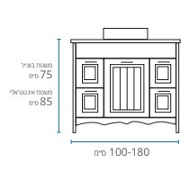 ארון אמבטיה עומד דגם אוזימו 100 ס״מ