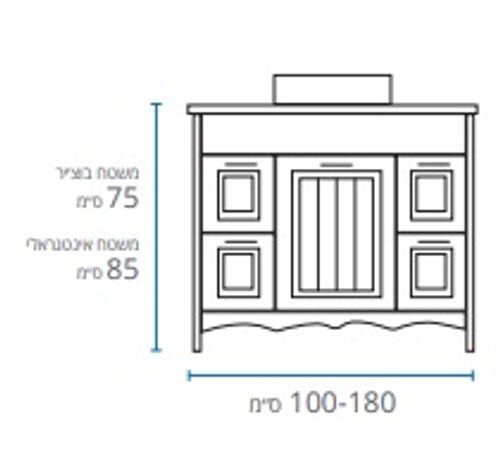 ארון אמבטיה עומד דגם אוזימו 160 ס״מ